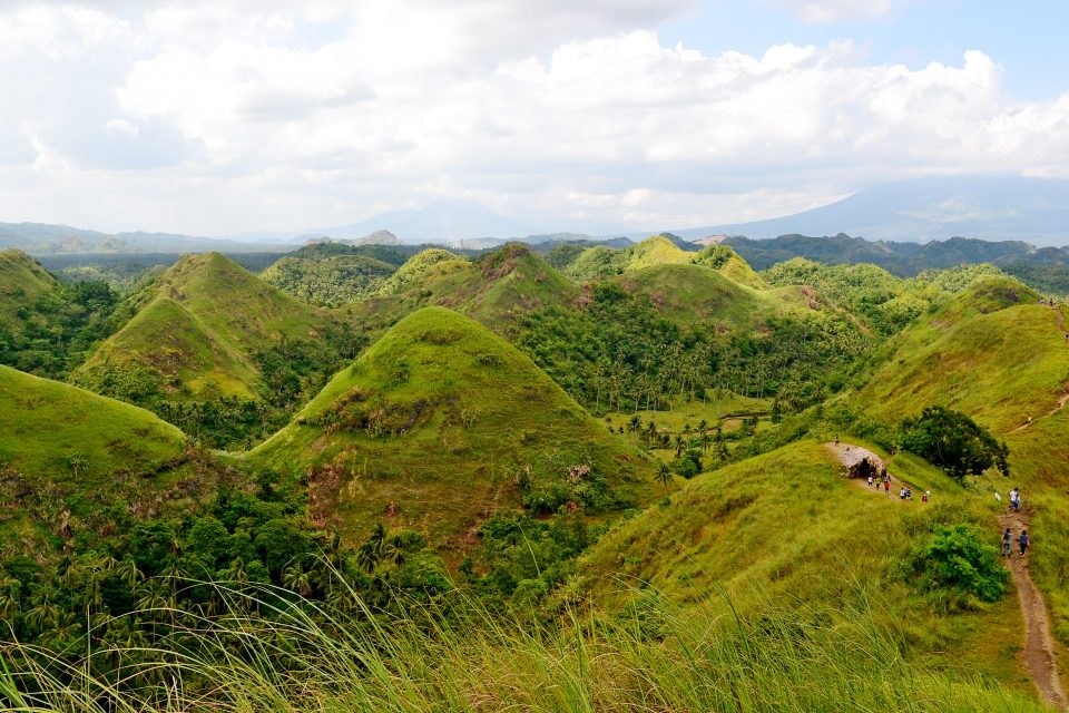 View of mountain peaks
