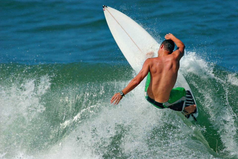 A man surfing