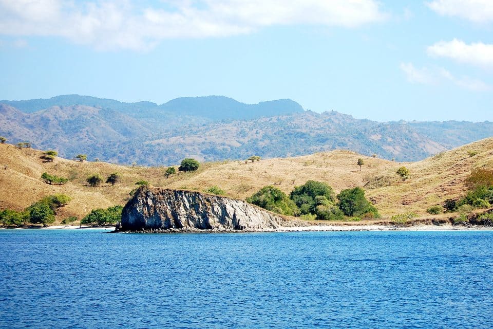 A view of an island from the sea