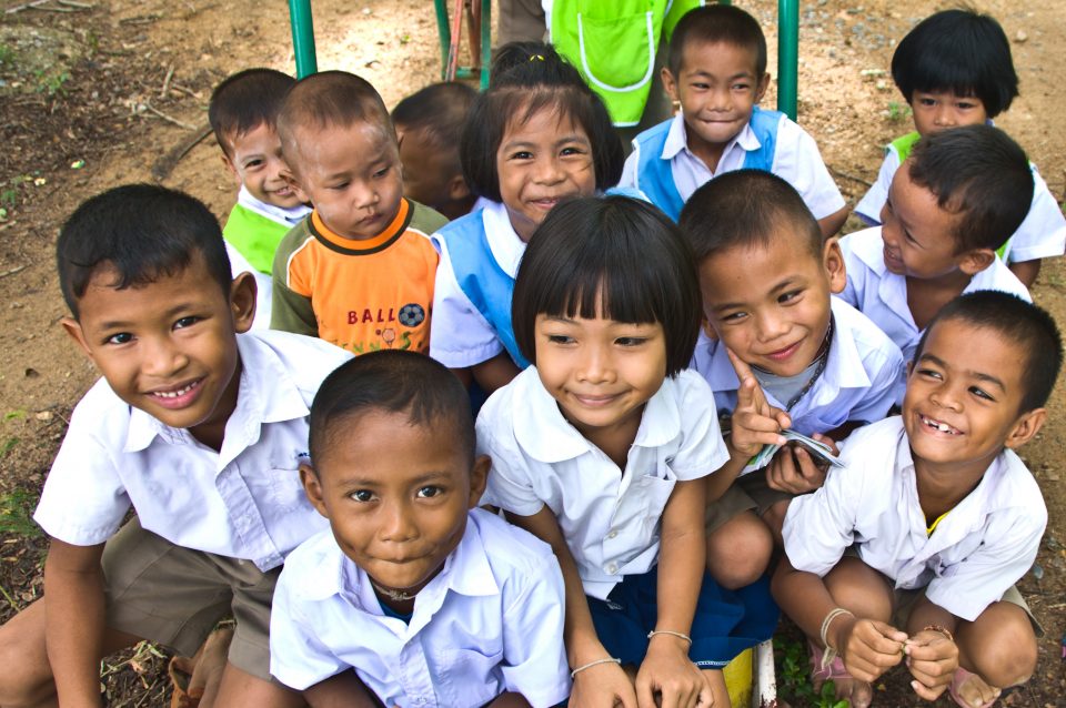 A group of local children
