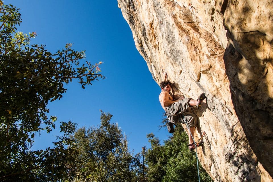 rock climbing wall