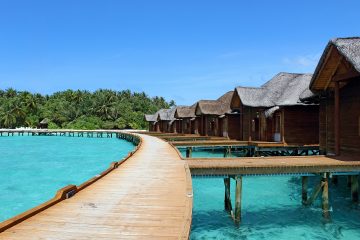 maldives huts by water