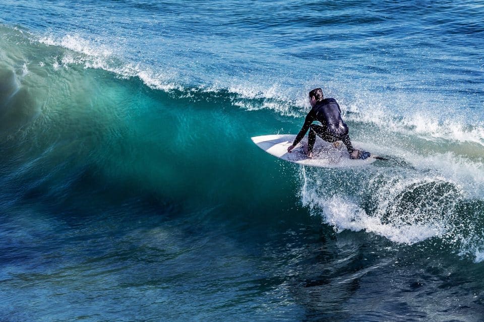 man surfing
