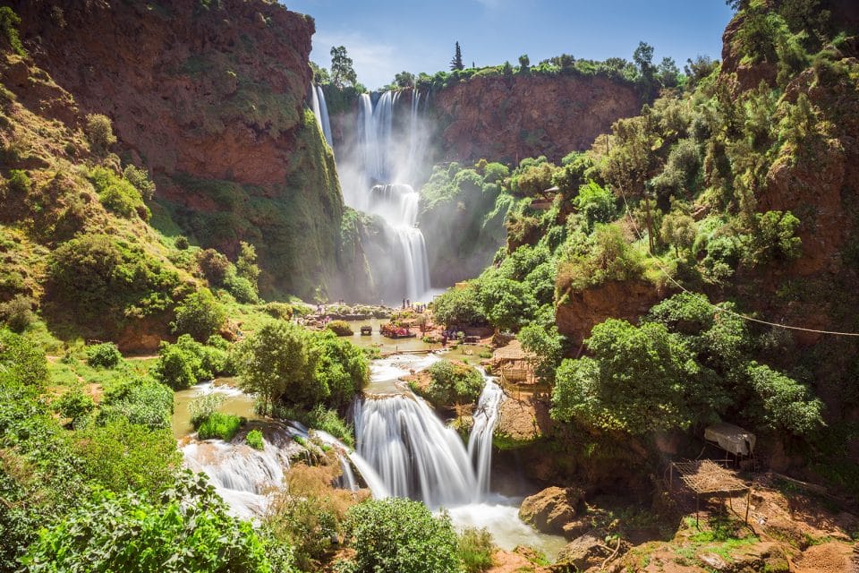 Waterfalls in the green mountains