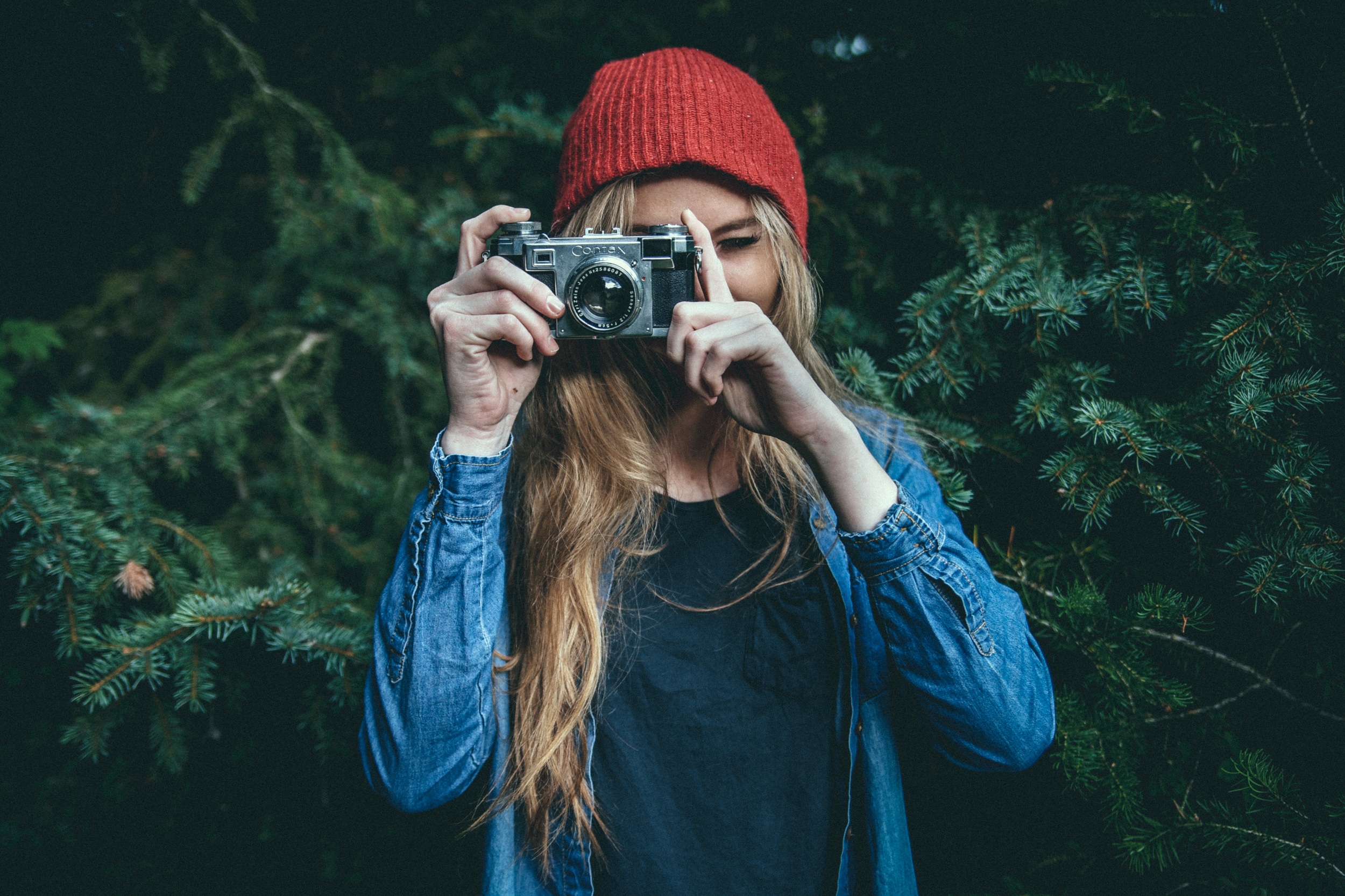 hipster woman camera
