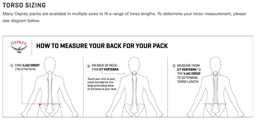 Osprey Sizing Guide