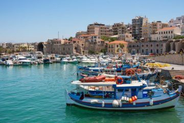 harbor in heraklion, crete