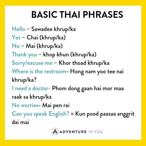 travel phrases thai