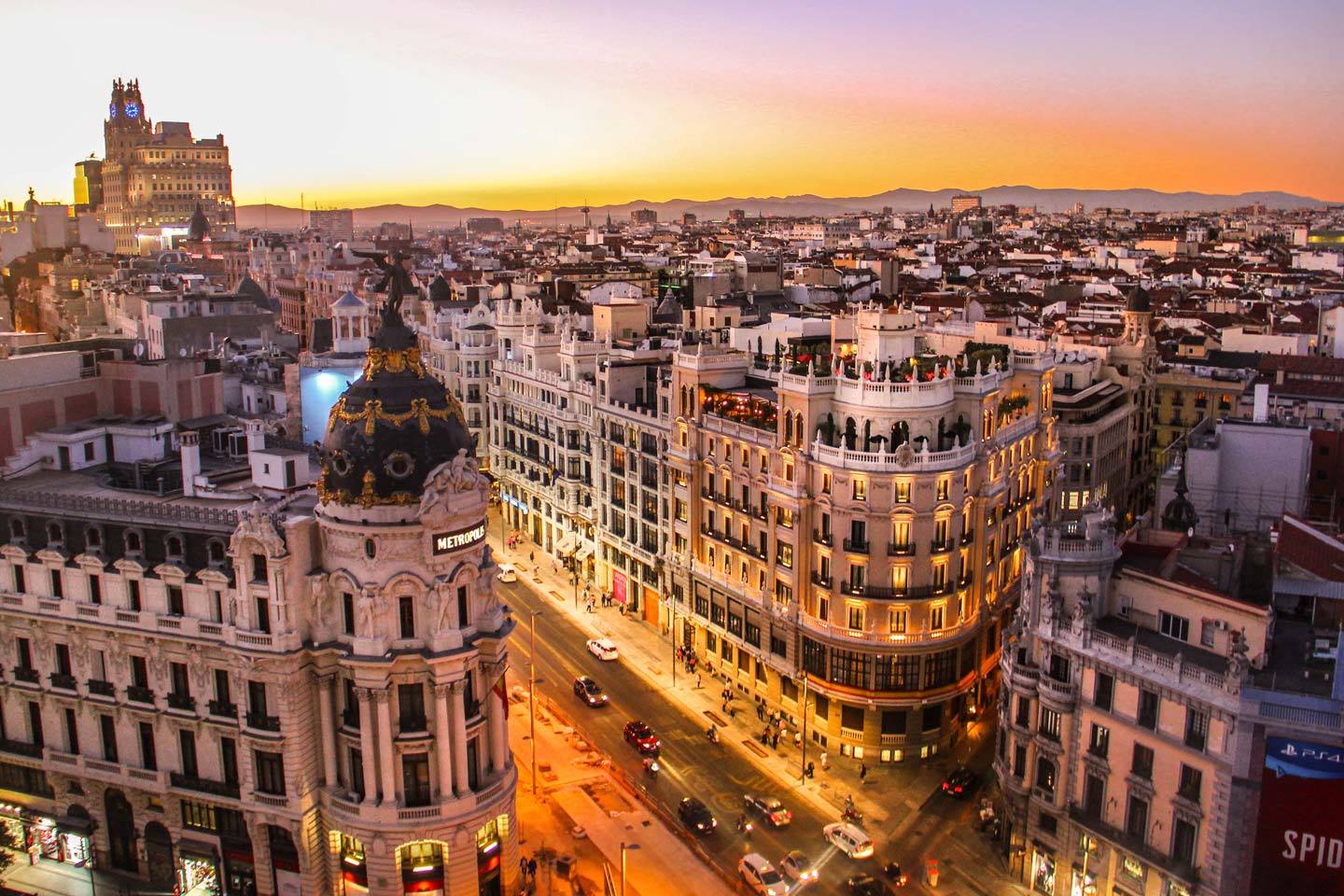 madrid city aerial shot