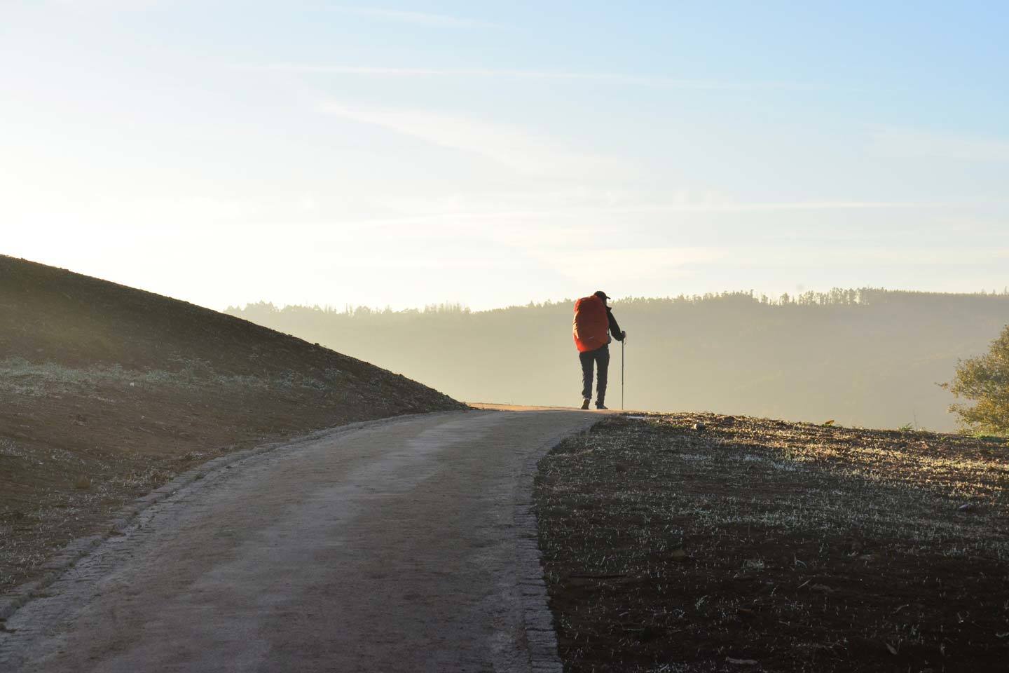 walking down santiago de compostella