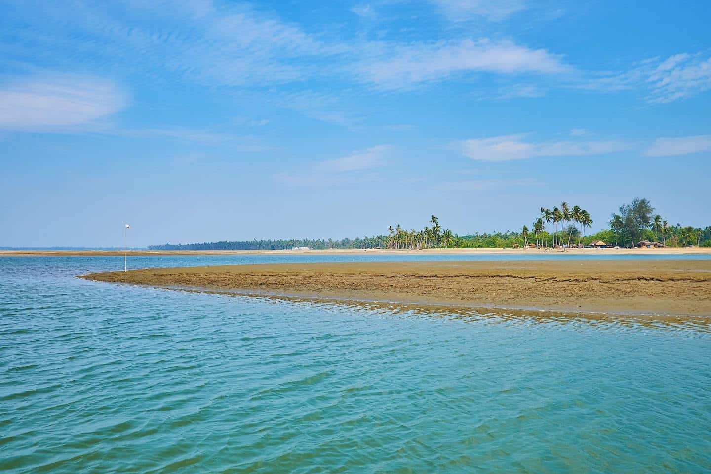 strip of sand in the ocean, ngwe saung beach