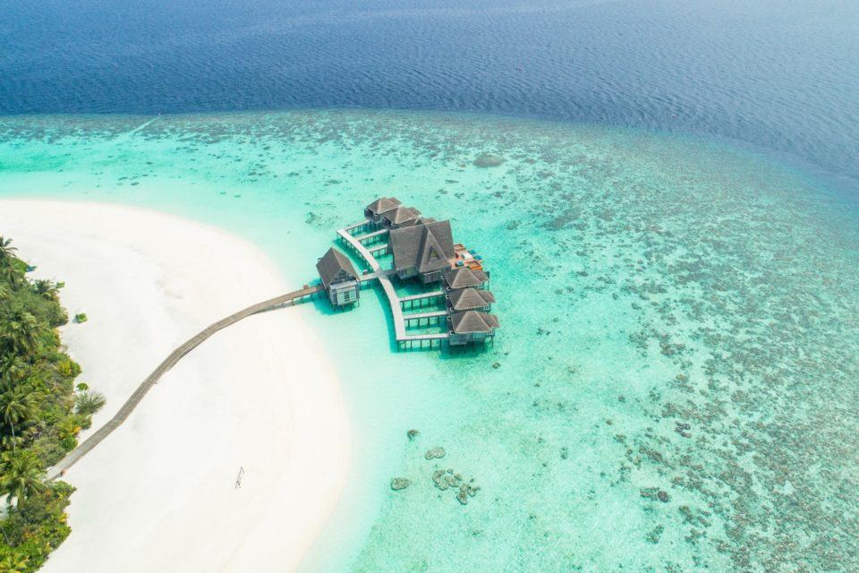 aerial view of the maldives