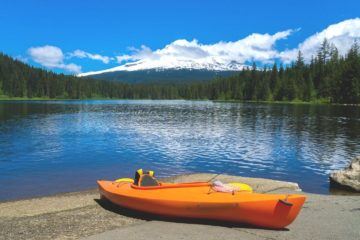Kayak on a lake side