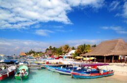 Isla Mujeres island dock port pier colorful Mexico