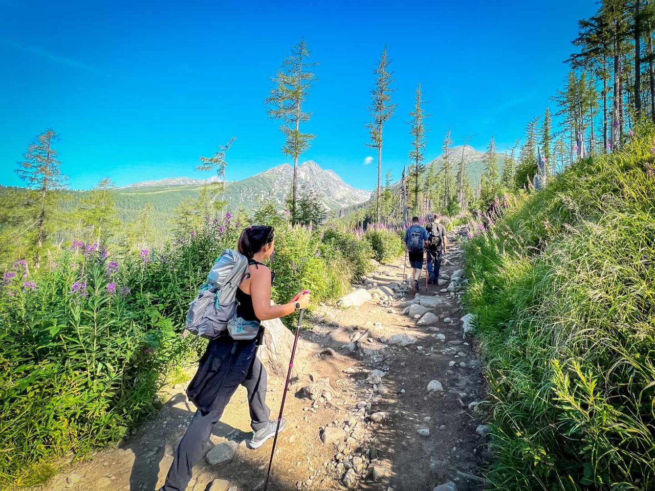 hiking in my osprey tempest pro and merrell hiking boots