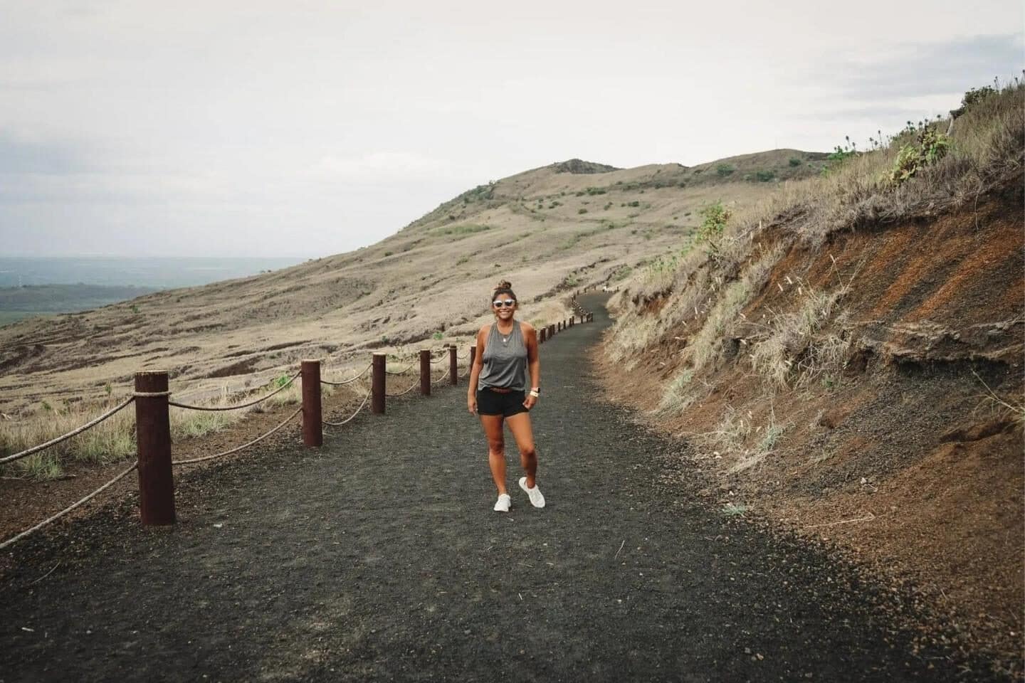 hiking up a volcano in tropicfeel shoes