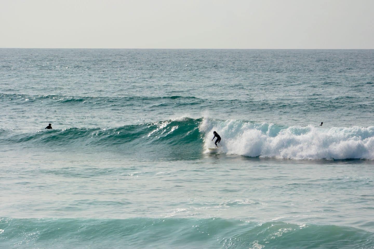 Surfing in the west coast Portugal